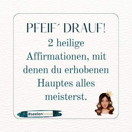 ich möchte dir heute zwei unglaublich wertvolle und praktische Affirmationen an die Hand geben, mit denen du so ziemlich jede Situation gestärkt, zielgerichtet und authentisch meistern wirst.  Gleichzeitig schulen diese zwei speziellen Affirmationen deine Verbindung zu deinem höheren Selbst und leiten dich dazu über, weniger nur auf die äußere Situation nur zu “re-agieren”, wobei allerhand Konditionierungen und Bewältigungs-Mechanismen unsere Reaktion verwässern - vielmehr lehren diese zwei Affirmationen geradewegs die Kunst der Selbstbestimmung.